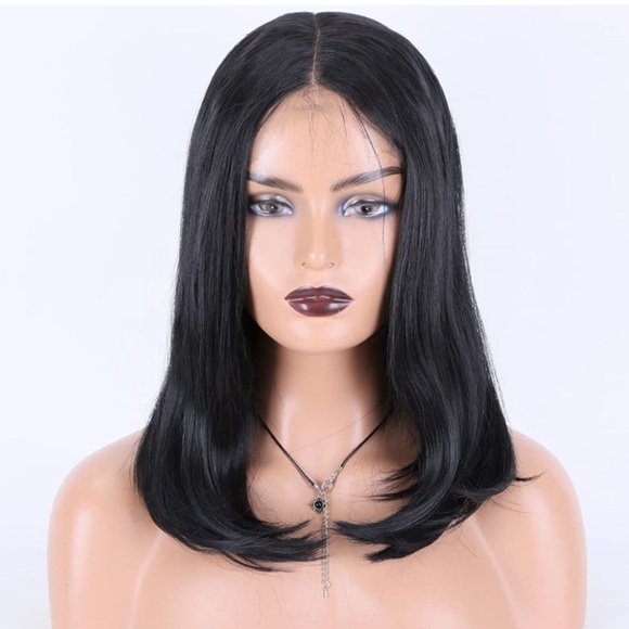 Short Bob STRAIGHTBlack Hair LACEFRONT WIG NEW